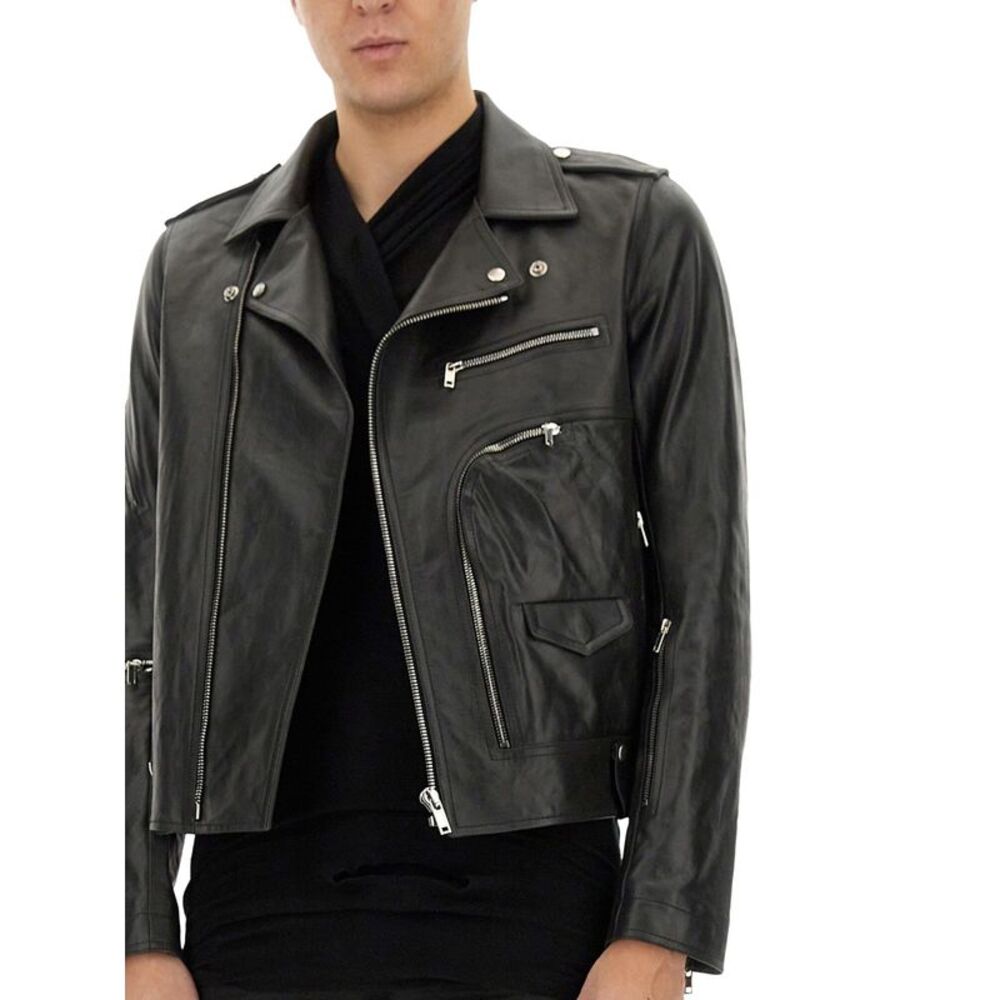 Rick Owens Men Leather Bauhaus Jacket - Picture 4 of 4